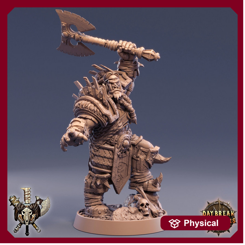 Orc Fighter Barbarian Battle Axe | Scales: 28mm | 32mm | 75mm |  Megaboss | Dungeons and Dragons | Pathfinder | - Only-Games