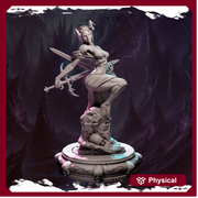 Female Tiefling Monk, Wizard Bladesinger PC NPC Unpainted Resin Miniature D&D 5e | NSFW Topless version | 28mm, 32mm,54mm,75mm,100mm Scales - Only-Games