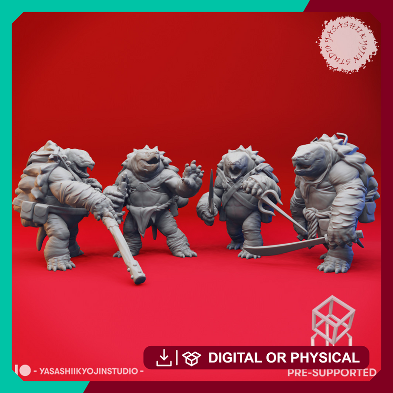 Tortle Gang- Tabletop Miniatures (Pre-Supported)