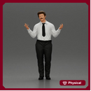 police detective standing with hands wide open
