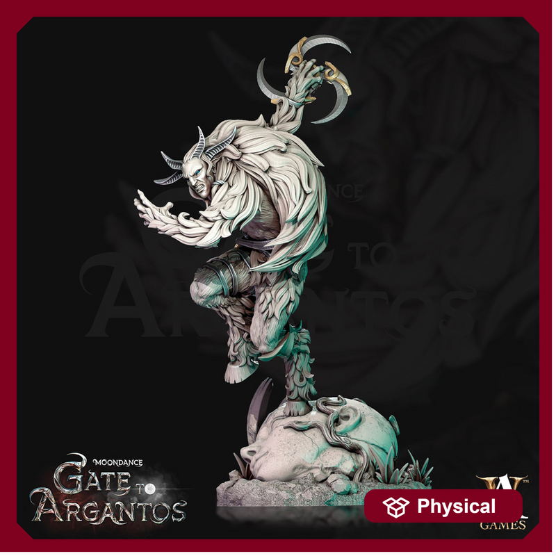 Satyr Warrior Hunter, Goat-Man PC NPC Fey Miniature | 28mm, 32mm, 75mm Scales | Dungeons and Dragons | Pathfinder | Archvillain Games - Only-Games