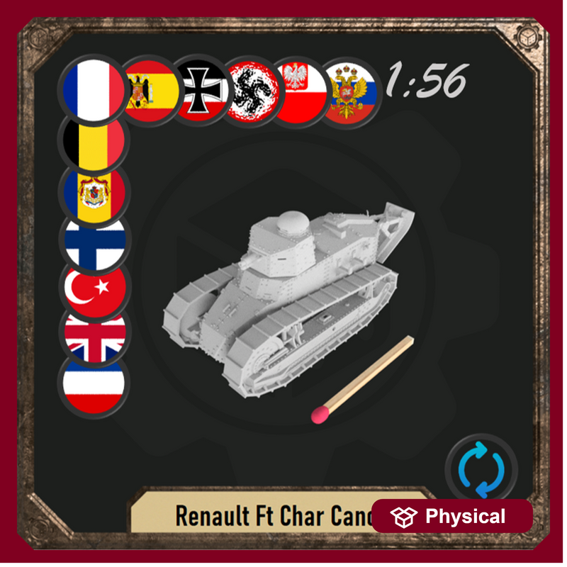 1/56 Renault Ft char canon with riveted turret - Only-Games