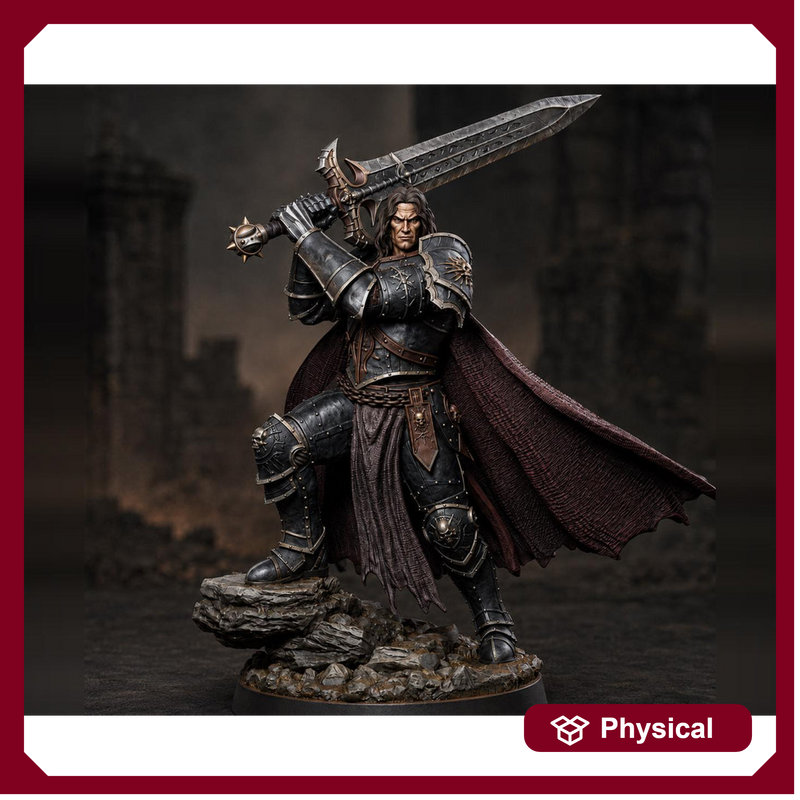 Fallen Paladin Miniature | Aevridan Greatsword Dark Knight | PaintedOrNot Original DnD Pathfinder - Only-Games