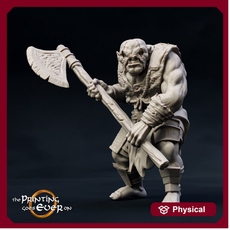 Orc Fighter Miniature | 28mm Scale | 32mm Scale | Pathfinder Figure | DnD | Half-orc Warrior Figurine unpainted | - Only-Games