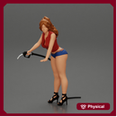 2 Sexy Girl in short putting gas in car at gasoline station