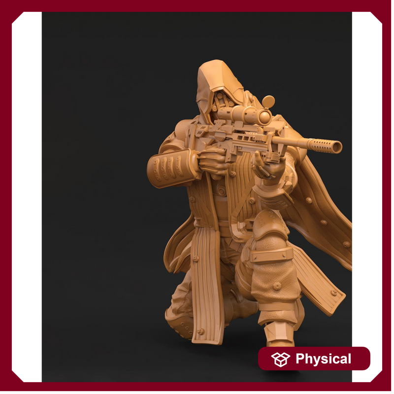 Space Trooper Sniper Sci-Fi UNPAINTED miniature | 28mm,32mm, 50mm, 75mm,100mm Scales | Sci-Fi Video Games miniatures | Fan Art | 3Dartguy| - Only-Games