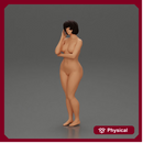 Naked girl with short hair posing