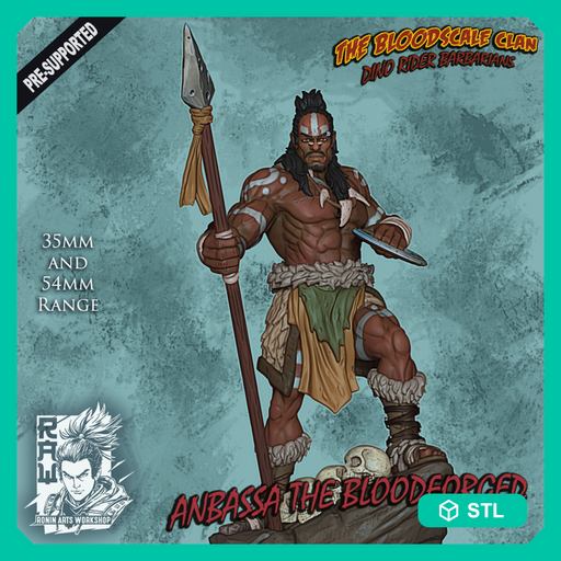 Anbassa The Bloodforged - Human Barbarian - STL only - Only-Games