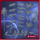 Silver Moon Arms & Weapons Set (18 pairs)