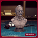 Male Bust - 50mm Scale - TytanTroll Miniatures