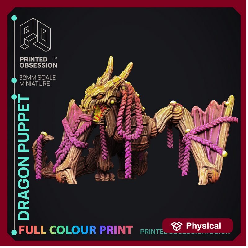 Dragon Puppet - Puppet Monster - Pre-Coloured - 32mm scale - Only-Games