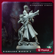 Sci-Fi Miniature Space Elf, Highblood Warden  | 28mm,32mm, 54mm, 75mm,100mm Scales | Resin Mini | Archvillain Games - Only-Games