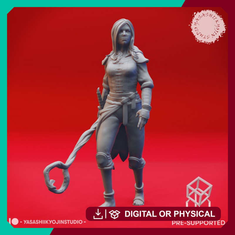 Druid - Human Female - Lvl 1 - Tabletop Miniatures (Pre-Supported)