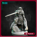 (0271) Female human tiefling firbolg half orc elf warrior paladin fighter with a swords and armor