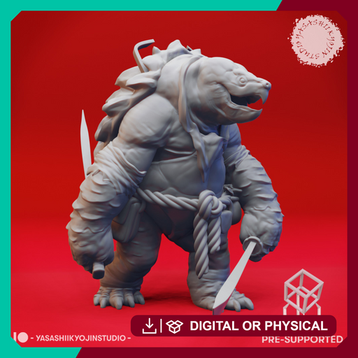 Dual Sword Tortle - Tabletop Miniatures (Pre-Supported) - Only-Games