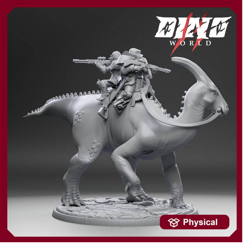 dino rider parasaurolophus