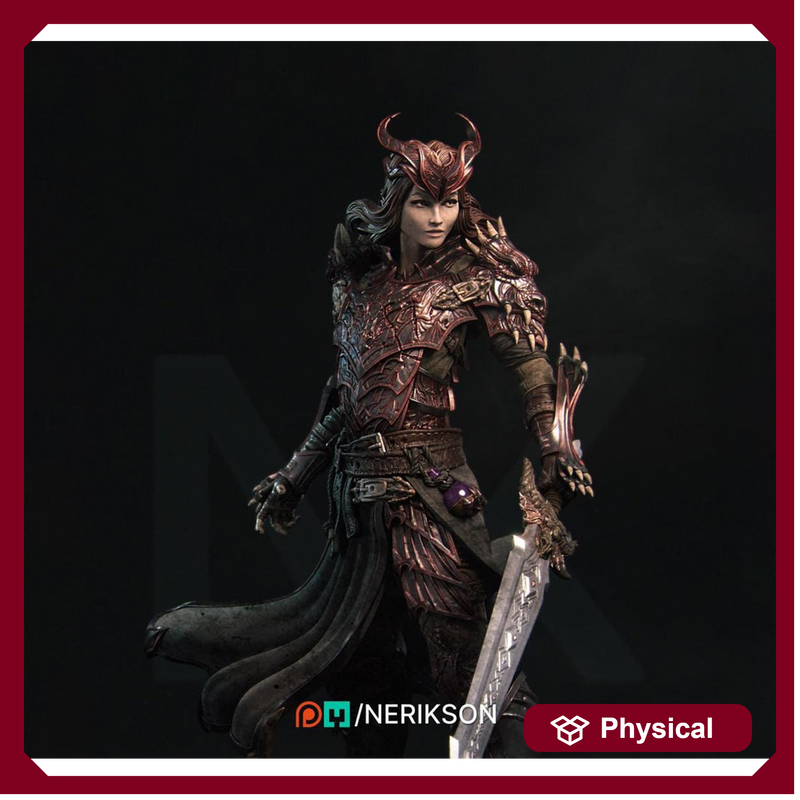 Human Female Hexblade Warlock, Oathbreaker Paladin PC/ NPC Unpainted | 6 Sizes /Scales | D&D - Only-Games