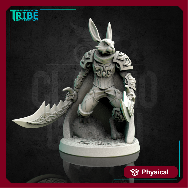 (0164) Male rabbitfolk warrior with two swords