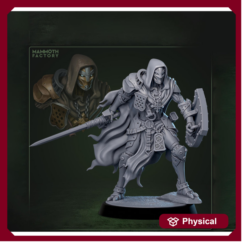 Forgeborn Templar Clockwork Knight Mechanical Paladin Fantasy Miniature for D&D Pathfinder - Only-Games