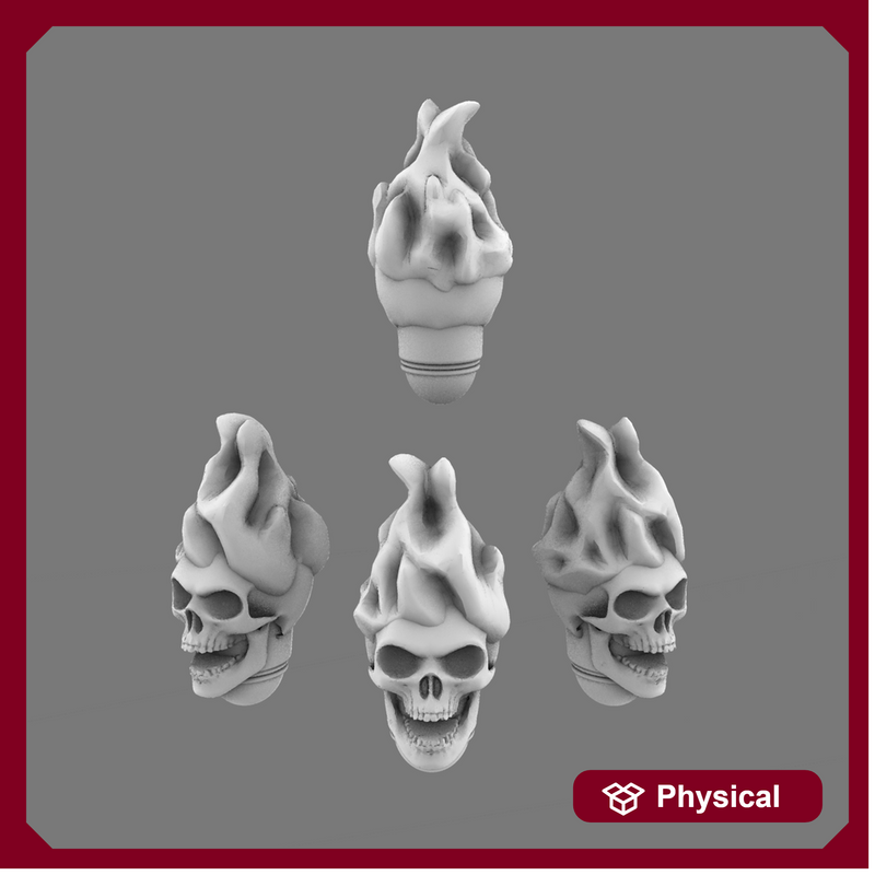 Pumpkin Lords SK V10K Knight Flaming  Skull Heads X 10