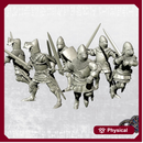 English Knights on foot with sword - 14th Century - 2024 Set (34mm)