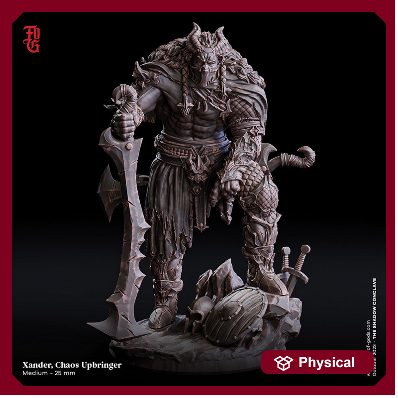 Tiefling Barbarian Fighter Dual Swords D&D 5e | Scales: 28mm, 32mm ,54mm, 75mm,100mm | Dungeons and Dragons | Pathfinder | Flesh of Gods - Only-Games