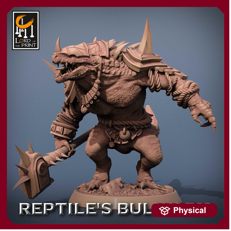 Lizardfolk Lizardman Warrior | 28mm, 32mm,54mm, 75mm, 100mm | Dungeons and Dragons | Unpainted Figure | Rescale Miniatures - Only-Games