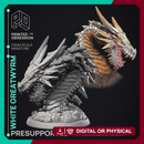 White  Greatwyrm - Dragon Wyrm -  PRESUPPORTED - Illustrated and Stats - 32mm scale