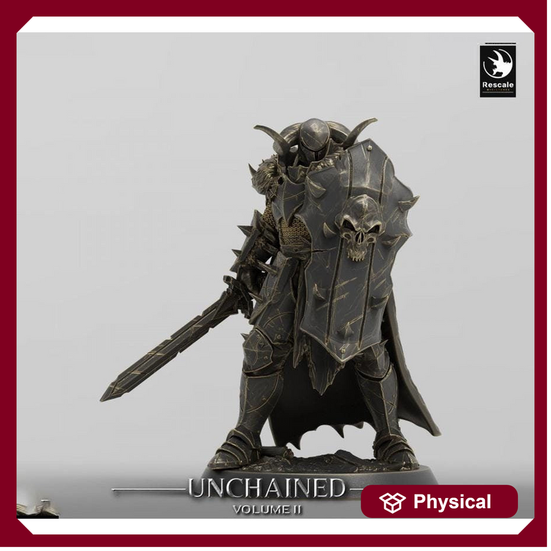 Oathbreaker Paladin, Fighter,Soldier Sword and Shield, DnD Unpainted Miniature| 28mm, 32mm,54mm,75mm,100mm Scales | Dungeons & Dragons - Only-Games