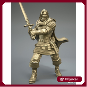 Human Ranger Fighter with Sword | Miniature | 28mm, 32mm, 54mm, 75mm, 100mm Scales | Pathfinder Figure | DnD | Figurine unpainted | - Only-Games