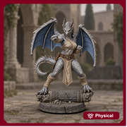 Female Silver Dragonborn Monk Miniature | Rhavelys Winged Open Hand Monk | UNPAINTED Resin DnD Pathfinder - Only-Games