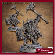 Male Fighter Dwarf  with Hammer & Buckler, Helm and no Helm | 28mm, 32mm, 54mm, 75mm Scale Miniature | Dungeons and Dragons | Artisan Guild - Only-Games