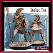 Female  Battlemaster Fighter, Spear and Shield  D&D 5e Mini | 28mm, 32mm,54mm,75mm,100mm Scales | Dungeons and Dragons Pathfinder | - Only-Games
