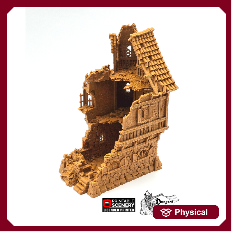 Ruined Governor's Mansion - The Lost Islands - Printable Scenery Wargaming Terrain D&D, DnD
