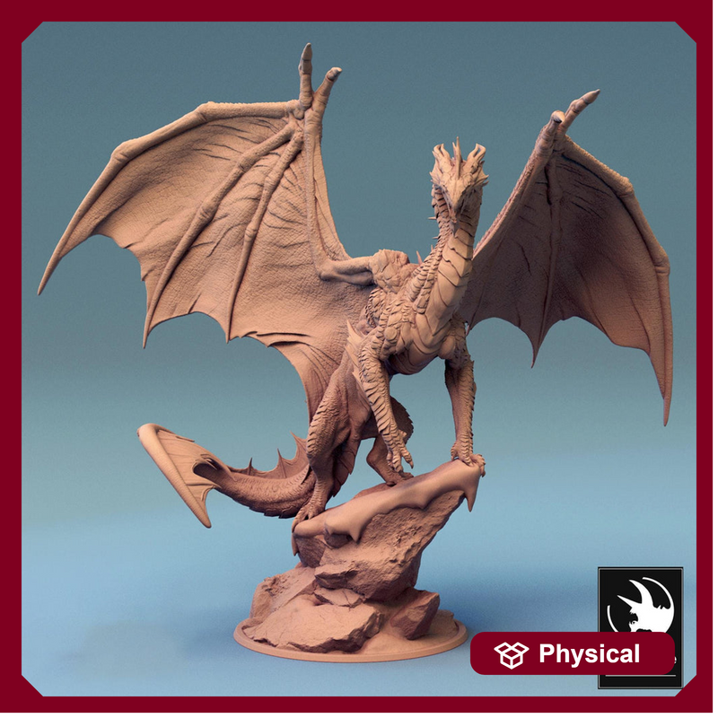 Silver Dragon (4 sizes) D&D Unpainted Resin Miniature | 297mm Wing Span, 249mm Height | Great gift Dungeons and Dragons 5e Pathfinder | - Only-Games