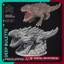 Deep Dwarf & Bulette - 2 Models - Were Folk -  PRESUPPORTED - Illustrated and Stats - 32mm scale