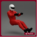 Racing driver in the car