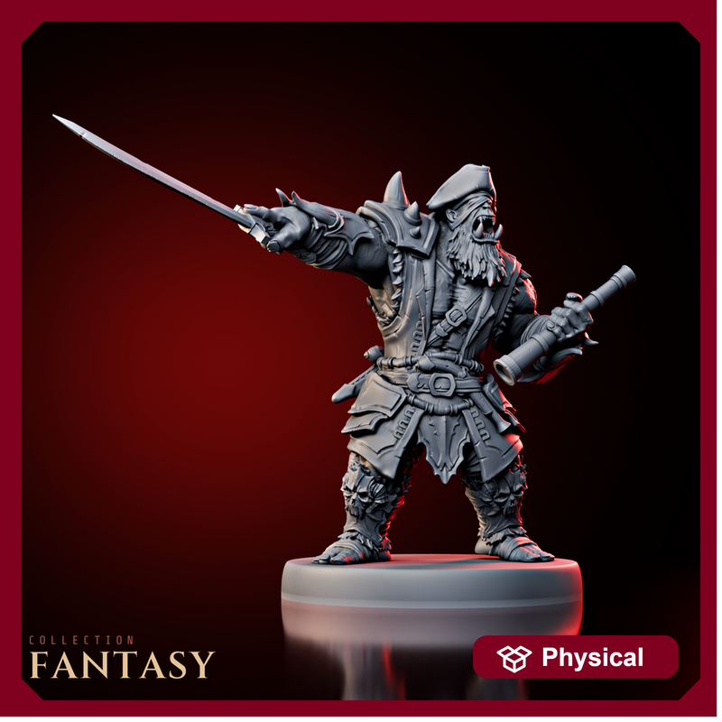 Orc Pirate Captain Swordsman - Only-Games