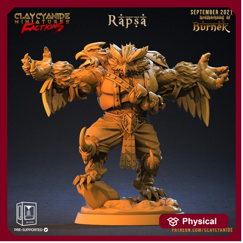Owlfolk Druid Cleric | 28mm, 32mm,54mm, 75mm,100mm Scales | Resin | Dungeons and Dragons | Figure for painting |Pathfinder |Clay Cyanide - Only-Games