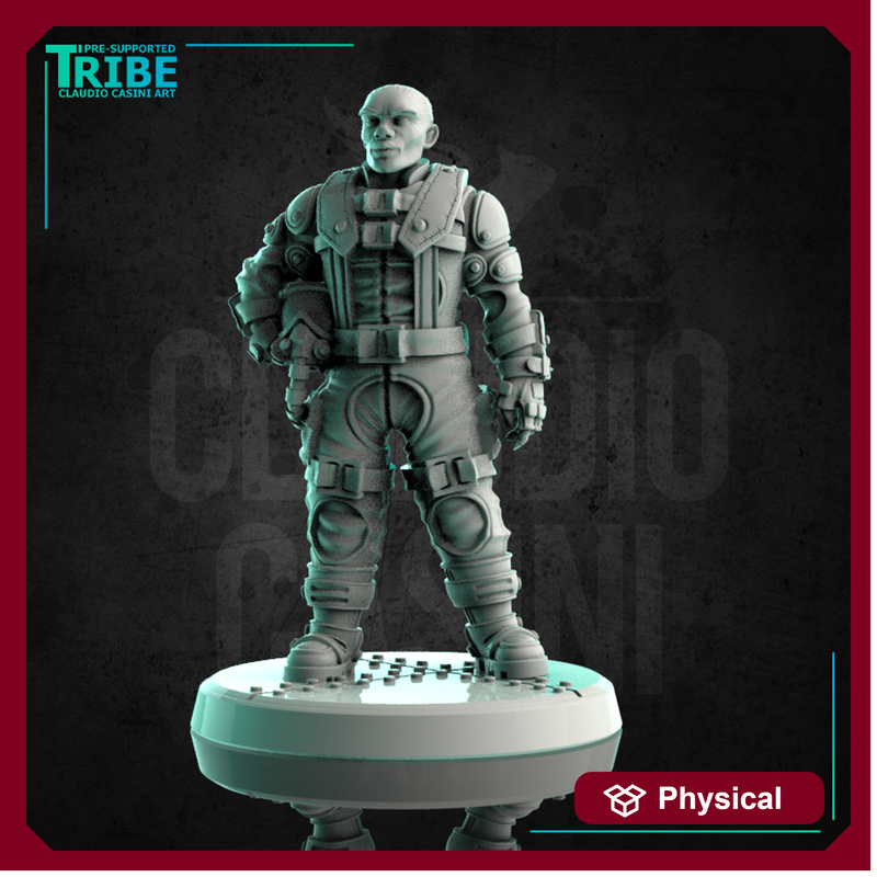 (0230)  Male spaceship sci-fi pilot with a helmet