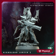 Sci-Fi Miniature Space Elf, Highblood Lancer  | 28mm,32mm, 54mm, 75mm,100mm Scales | Resin Mini | Archvillain Games - Only-Games