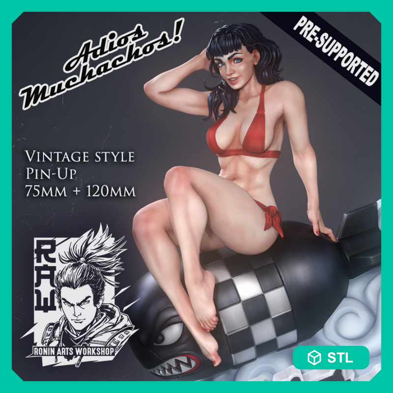 Adios Muchachos! Vintage Style Pin Up Figure - STL only - Only-Games