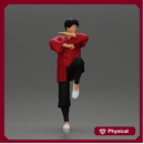 Martial Artist in Action Pose Wearing Traditional Kung Fu Outfit