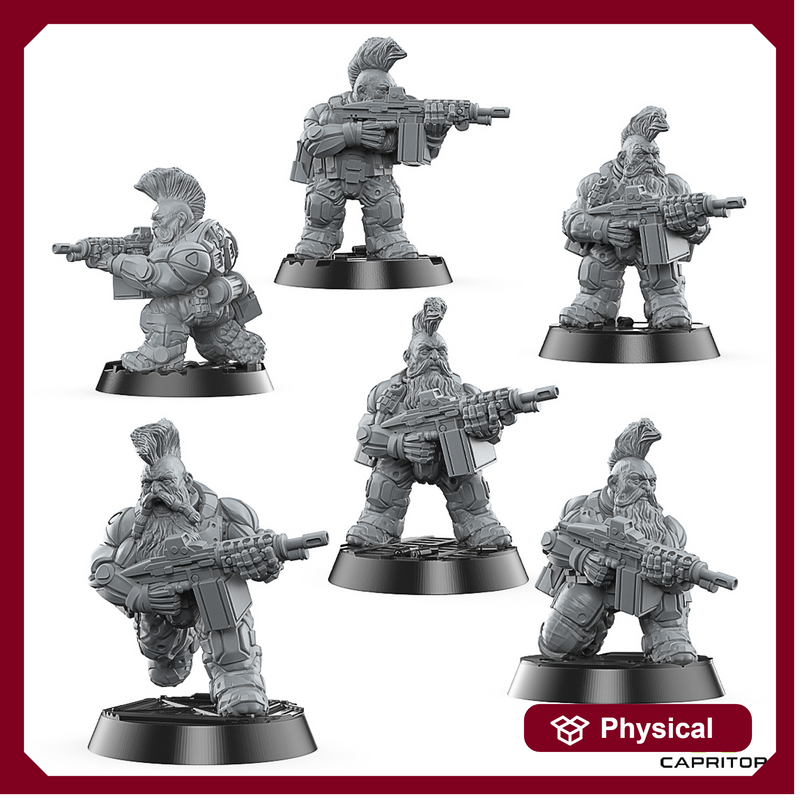 Tactical Space Dwarves "LMG" Squad (6 X Models) - Only-Games