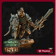 Gnoll  with Broadsword and Shield | Resin Miniature | Dungeons and Dragons | 28mm,32mm,75mm Scales | Pathfinder hyena humanoid | D&D 5e | - Only-Games