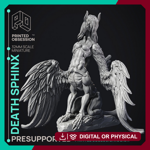 Death Sphinx - Undead Creature - 32mm scale - D&D - Presupported - Only-Games