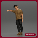 gangster man standing and leaning against the wall in cap