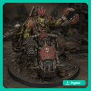Skrappdakka Wazbike – Sci-Fi Orc Warlord Miniature | Scrap-Tech Tabletop Commander | Original Wargaming Model 120 x 92mm base