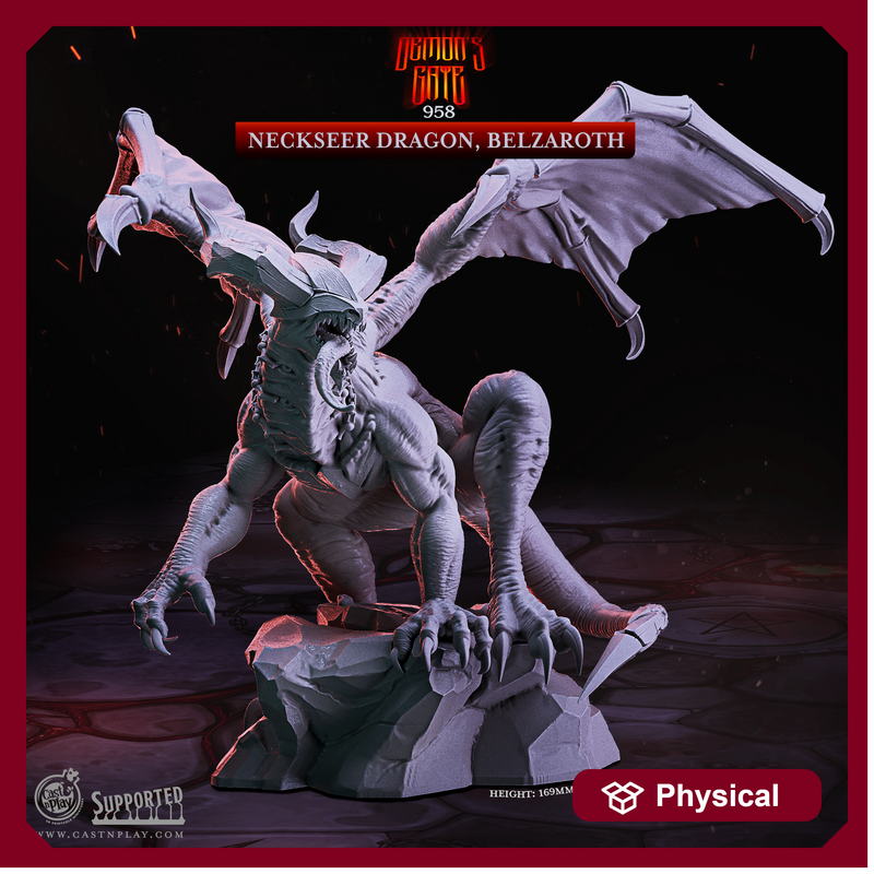 Neckseer Dragon, Belzaroth - Demon's Gate - CastNPlay - Terrain Wargaming D&D DnD 28mm 32mm 40mm 54mm