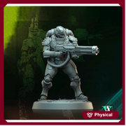 Sci-Fi Miniature Space Soldier Argo Commando |  28mm,32mm Scales & 54mm,75mm,100mm TALL | Resin Mini | Shocktrooper TPG | Archvillain Games - Only-Games